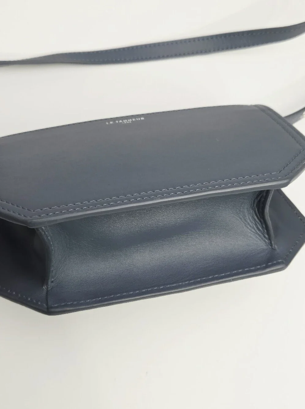 EXCELLENT LE TANNEUR ROSE CROSSBODY BAG - CLAY BLUE SMOOTH LEATHER